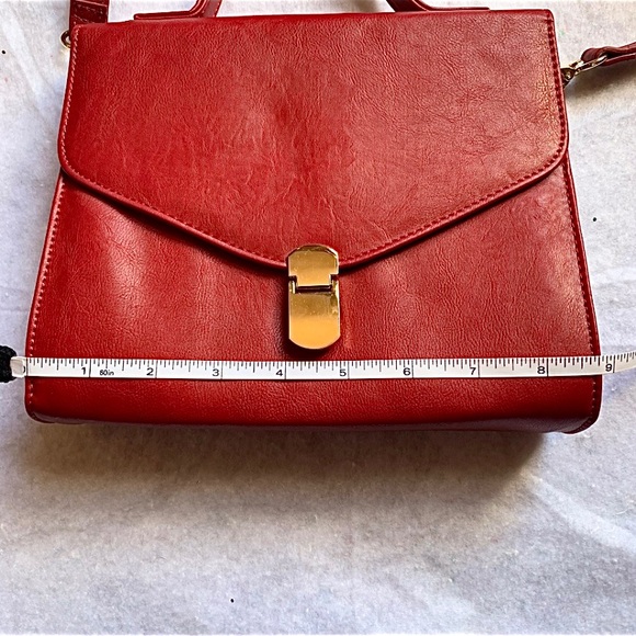 Forever 21 Purse Red Envelope Crossbody Bag Faux Leather Clearance - Picture 11 of 12